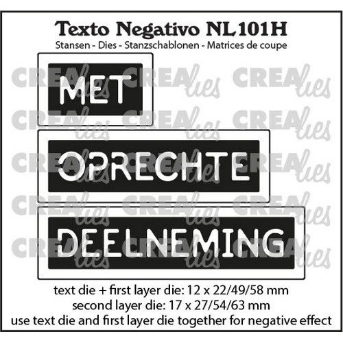 Crealies Crealies Texto Negativo MET OPRECHTE DEELNEMING (H) NL101H max. 17 x 27/54/63 mm