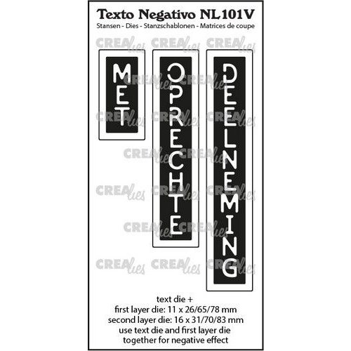 Crealies Crealies Texto Negativo MET OPRECHTE DEELNEMING (V) NL101V max. 16 x 31/70/83 mm
