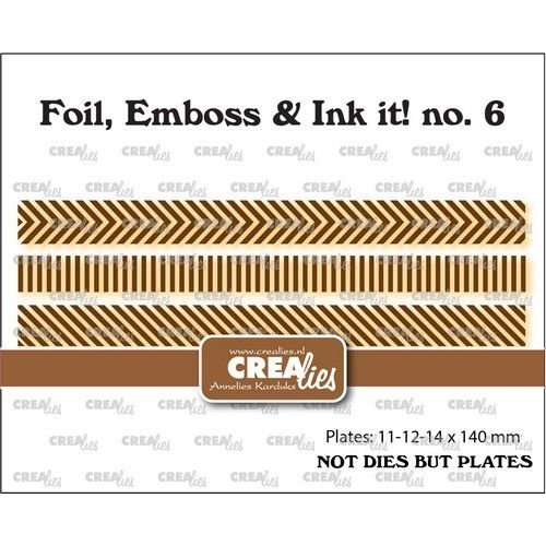 Crealies Crealies Foil, Emboss & Ink it! Plates Strips A CLFEI06 Plates: 11-12-14 x 140 mm