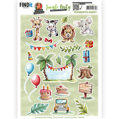 CD11919 - 10 stuks knipvel - Yvonne Creations - Jungle Party - Small Elements - B