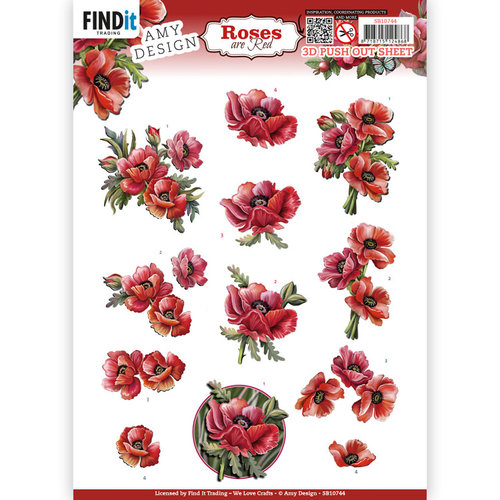 Amy Design SB10744 - Uitdrukvel - Amy Design - Roses Are Red - Poppies