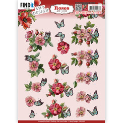 CD11925 - 10 stuks knipvel  - Amy Design - Roses Are Red - Rose-hip