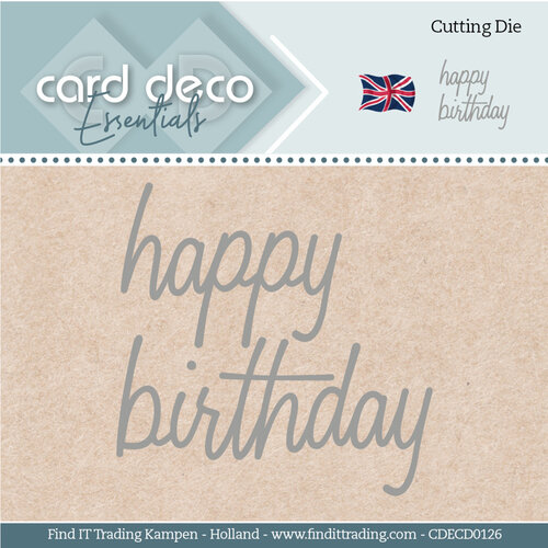 Card Deco CDECD0126 - Card Deco Essentials - Mal - Happy Birthday