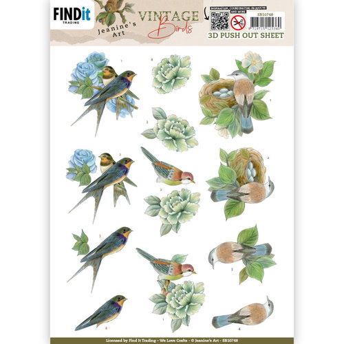 Jeanines Art SB10748 - Uitdrukvel - Jeanine's Art - Vintage Birds - Bird's Nest