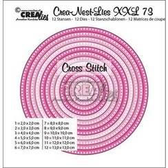 CLNestXXL73 - Crealies Crea-Nest-Lies XXL no 73 kruissteek cirkels max. 13x13 cm  / CLNestXXL73