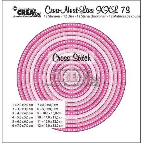 Crealies CLNestXXL73 - Crealies Crea-Nest-Lies XXL no 73 kruissteek cirkels max. 13x13 cm  / CLNestXXL73