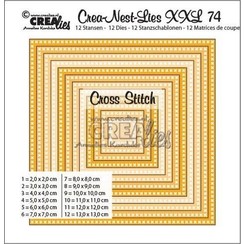CLNestXXL74 - Crealies Crea-Nest-Lies XXL no 74 kruissteek vierkant max. 13x13 cm / CLNestXXL74