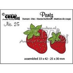 CLPartz25 - Crealies Partz no. 25 Aardbeien CLPartz25 / 33x42 - 25x30 mm