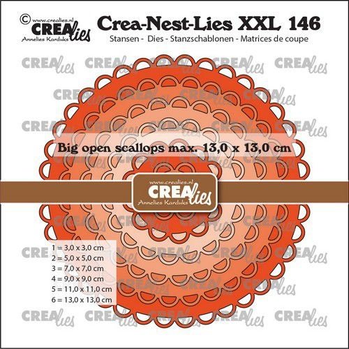 Crealies CLNestXXL146 - Crealies Crea-Nest-Lies XXL Cirkels grote open schulprand CLNestXXL146 max. 13 x 13 cm