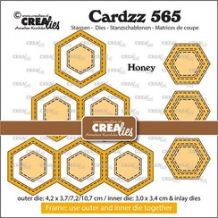 CLCZ565 - Crealies Cardzz Frame & Inlay 3x Honey CLCZ565 max. 4,2 x  10,7 cm
