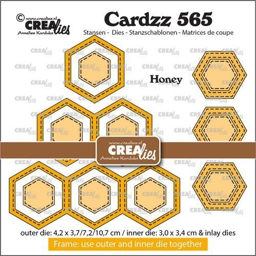 Crealies CLCZ565 - Crealies Cardzz Frame & Inlay 3x Honey CLCZ565 max. 4,2 x  10,7 cm