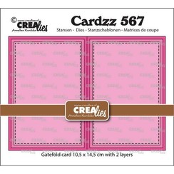 CLCZ567 - Crealies Cardzz Gatefold rechthoekige kaart horizontaal CLCZ567 folded 10,5 x 14,5 cm