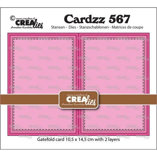 Crealies CLCZ567 - Crealies Cardzz Gatefold rechthoekige kaart horizontaal CLCZ567 folded 10,5 x 14,5 cm