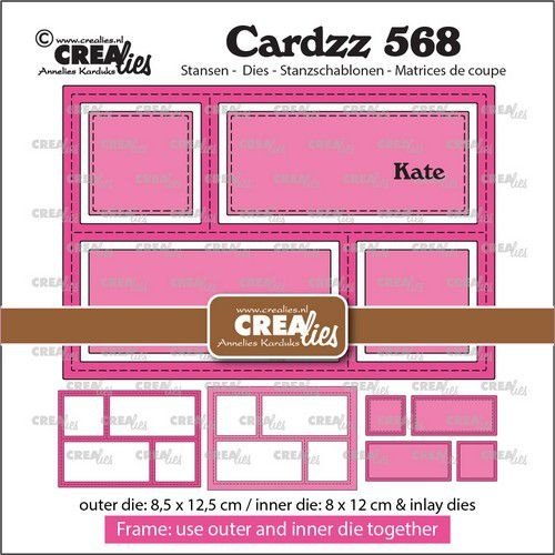 Crealies CLCZ568 - Crealies Cardzz Frame & Inlay Kate CLCZ568 max. 8,5 x 12,5 cm