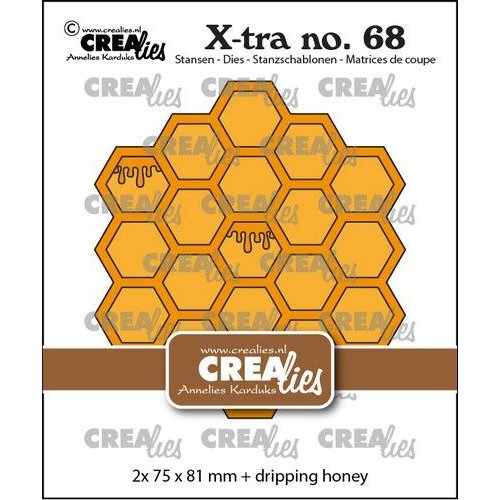 Crealies CLXtra68 - Crealies Xtra Honingraat CLXtra68 2x 75 x 81 mm
