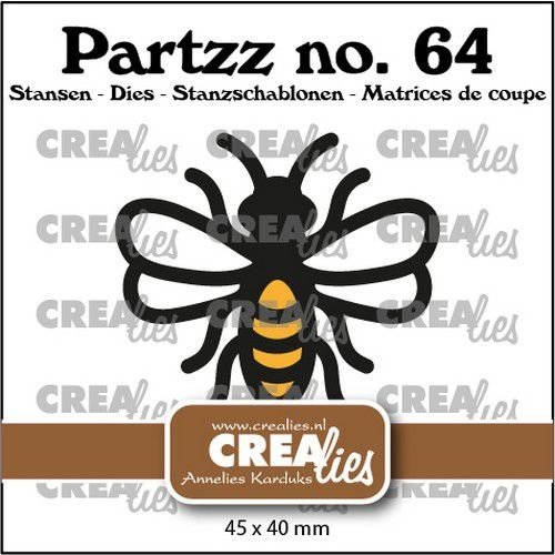 Crealies CLPartzz64 - Crealies Partzz Bij groot CLPartzz64 45 x 40 mm