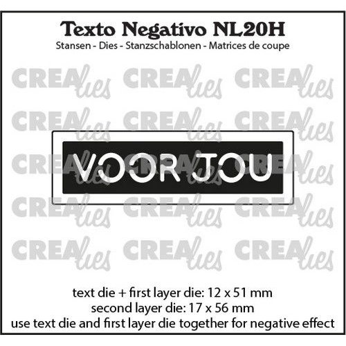 Crealies NL20H - Crealies Texto Negativo VOOR JOU (H)  - (NL) NL20H max. 17 x 56 mm