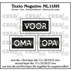 NL115H - Crealies Texto Negativo VOOR OMA OPA (H)  - (NL) NL115H max. 17 x 35 mm