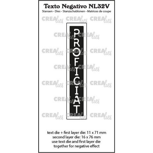 Crealies NL32V - Crealies Texto Negativo PROFICIAT (V)  - (NL) NL32V max. 16 x 76 mm