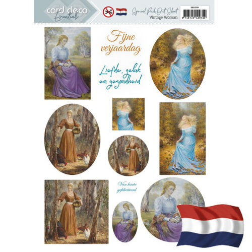 SB10789 - Uitdrukvel - Card Deco Essentials - Vintage Women - NL