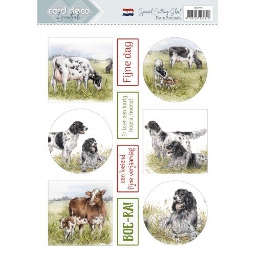 CD11995 - 10 stuks knipvel - Card Deco Essentials - Farm Animals - Dutch