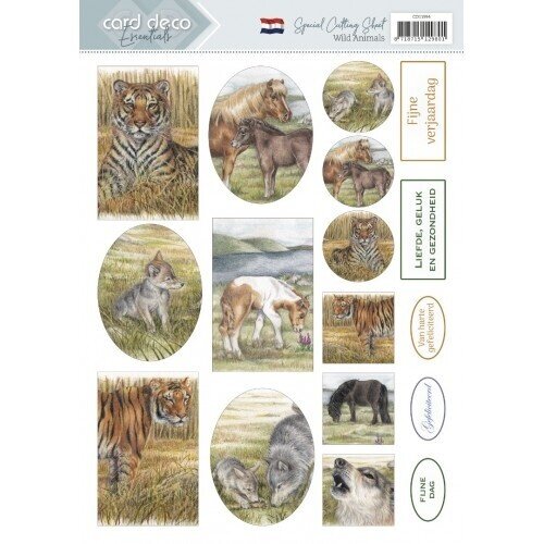 CD11994 - 10 stuks knipvel - Card Deco Essentials - Wild Animals - Dutch