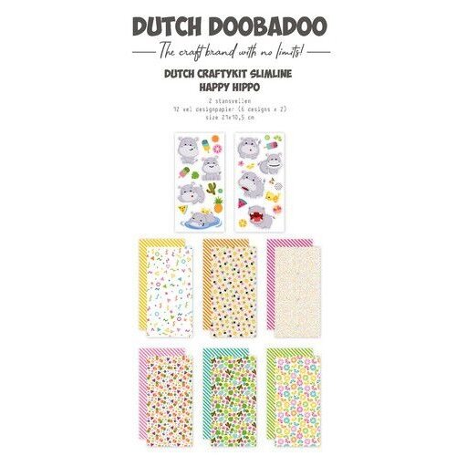 Dutch Doobadoo Crafty Kit Slimline Happy Hippo 473.005.044