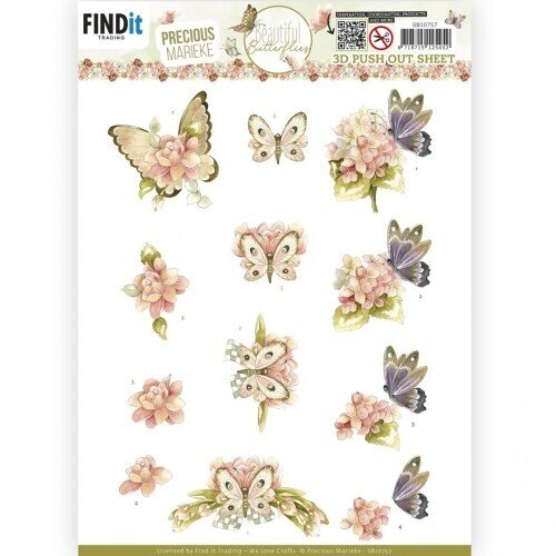 Precious Marieke SB10757 - Uitdrukvel - Precious Marieke - Beautiful Butterfly - Pink