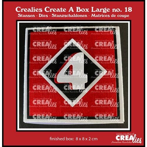 Crealies Crealies Create A Box Large Adventsdoosje 8 cm met cijfers CCABL18 finished: 8x8x2 cm