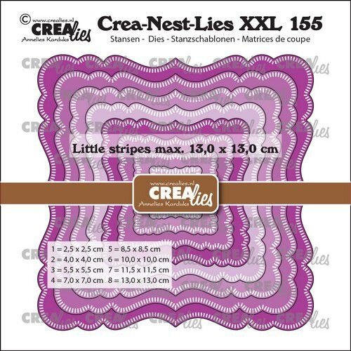 Crealies Crealies Crea-Nest-Lies XXL Fantasievierkant A kleine streepjes CLNestXXL155 13x13 cm
