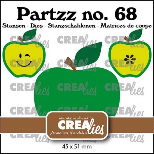 Crealies Crealies Partzz Appel groot CLPartzz68 45x51 mm