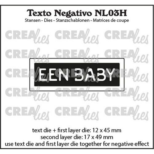 Crealies Crealies Texto Negativo Die EEN BABY - NL (H) NL03H 17x49 mm