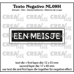 Crealies Texto Negativo Die EEN MEISJE - NL (H) NL09H 17x60 mm