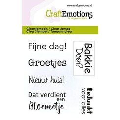 CraftEmotions clearstamps 6x7cm - Verdient bloemetje tekst NL