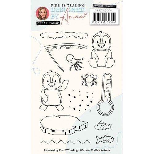 DBACS10001 - Designed by Anna - Mix and Match Clear Stamps - Patrick Penguin