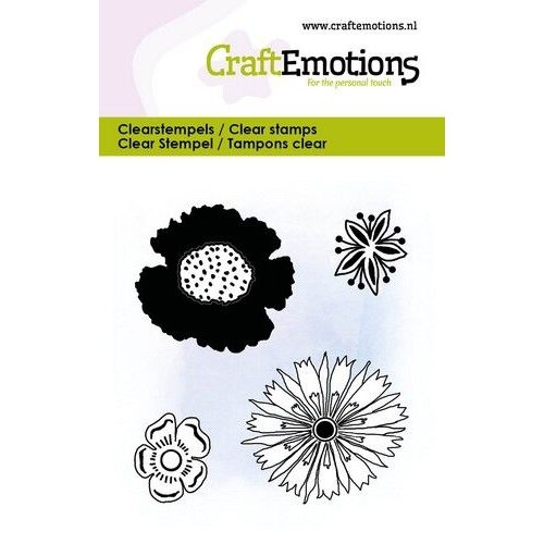 CraftEmotions CraftEmotions clearstamps 6x7cm - Losse bloemen 1