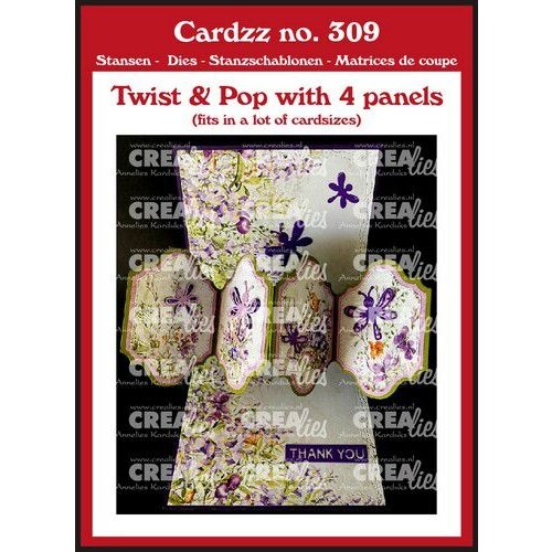 Crealies Crealies Cardzz Twist & pop up - Panelen A CLCZ309 65x260mm