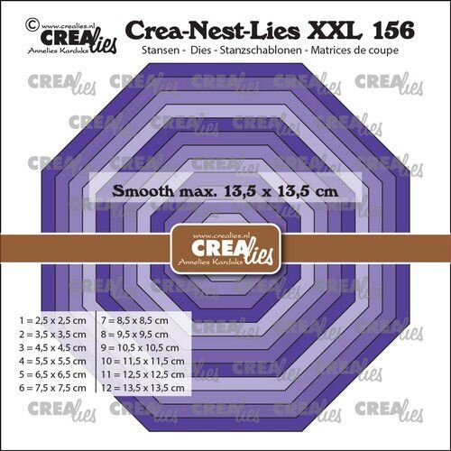 Crealies Crealies Crea-Nest-Lies XXL Achthoek glad CLNestXXL156 max13,5x13,5cm