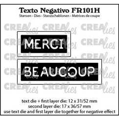 Crealies Texto Negativo Merci beaucoup - FR (H) FR101H max.17x36/57mm