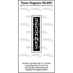 Crealies Texto Negativo Bedankt - NL (V) NL05V max.16x61mm