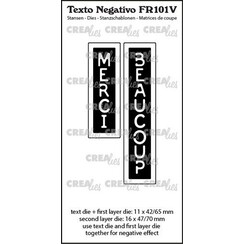 Crealies Texto Negativo Merci beaucoup - FR (V) FR101V max.16x47/70mm