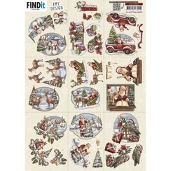 CD12022 - 10 stuks knipvel - Amy Design - Snowy Christmas - Mini