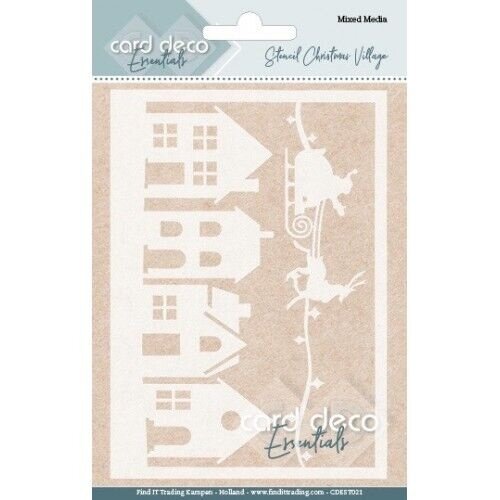 Card Deco CDEST021 - Card Deco Essentials - Mixed Media Stencil - Christmas Village