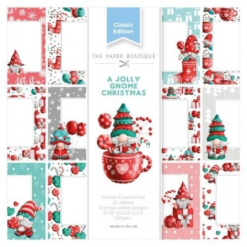 PB2112 - The Paper Boutique A Jolly Gnome Christmas Frames &amp; Insert Papers for 6x6 Cards