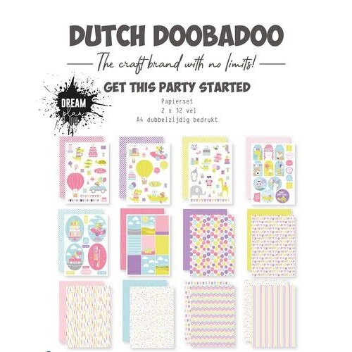 Dutch Doobadoo Papierset Get this party started 473.005.049