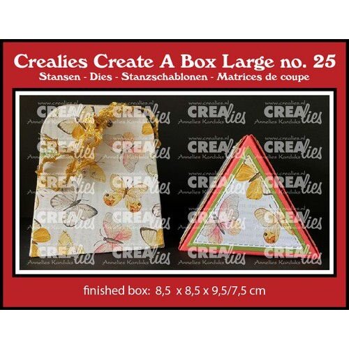 Crealies Create A Box Driehoek doosje groot CCABL25 finishedbox:8,5x8,5x9,5/7,5cm