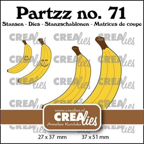 Crealies Partzz Banaan klein en middel CLPartzz71 37x51mm
