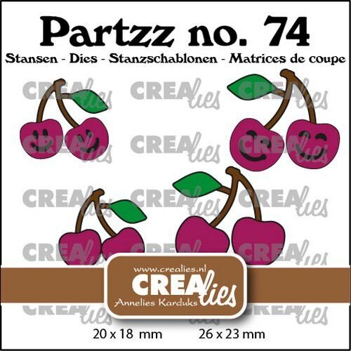 Crealies Partzz Kersen klein en middel CLPartzz74 26x23mm