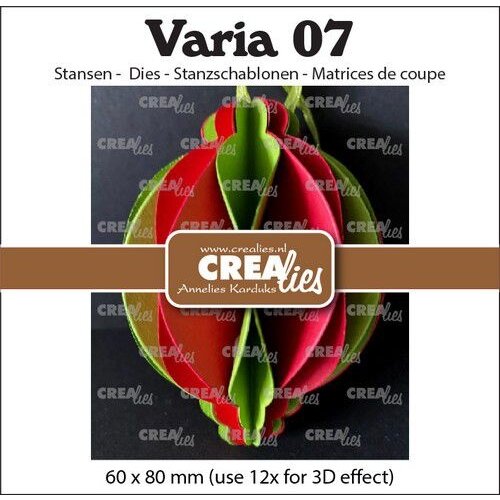 Crealies Varia 07 3D Kerstbal CLVARIA07 60x80mm(use12xfor3Deffect)