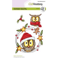 CraftEmotions clearstamps A6 - Owls 4 Christmas Carla Creaties